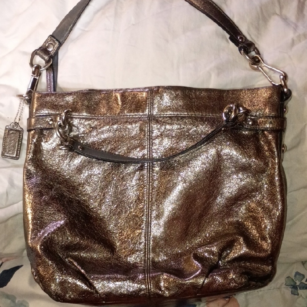 Coach Metallic Bronze Shoulder Bag